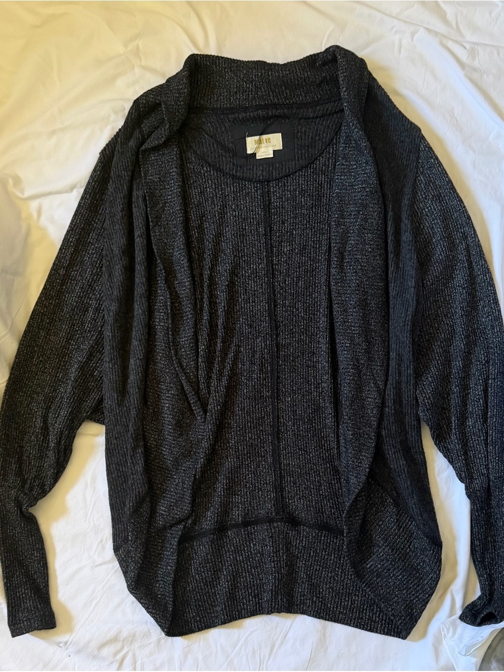Anthropologie Charcoal Open-Front Cardigan
